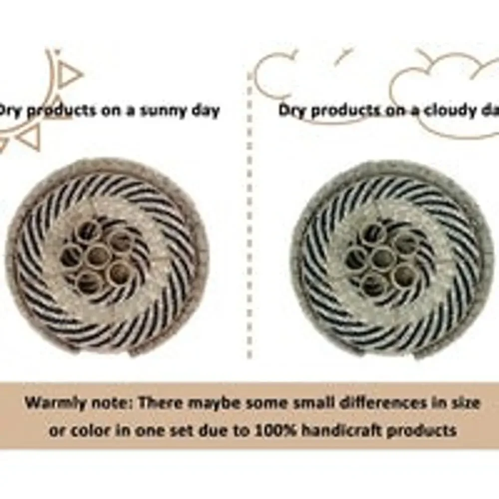 Set of 6 Seagrass Placemats With Serving Tray & Napkin Rings